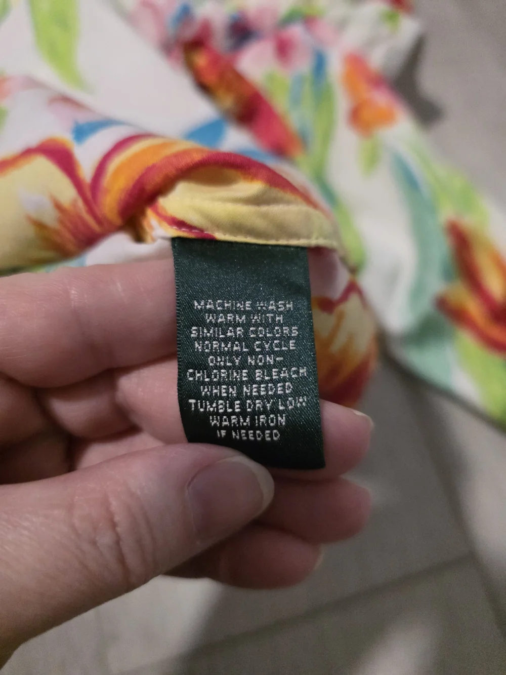 Lauren Ralph Lauren Floral Button Down Shirt XL Cotton Bright Summer Blouse - Picture 9 of 9